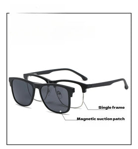Metal Magnetic Suction Sleeve Mirror Business Polarized Men's Sunglasses Driving Fishing Optical Prescription Glasses men's 2342