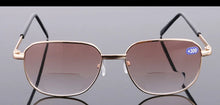 Load image into Gallery viewer, Bifocal Reading Glasses Men Anti Fatigue Presbyopic Eyeglasses Business Ultralight Tea Resin Eyewear Look Far and Near 0 To +400