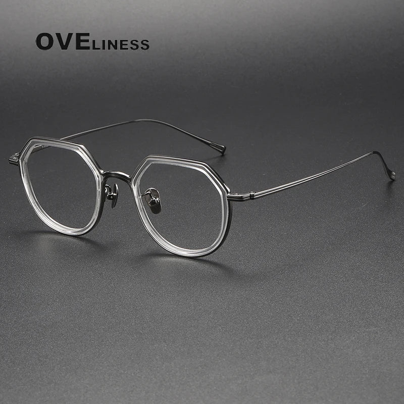 2025 Acetate Titanium Glasses Frame Men Women Simple Retro Prescription Eyeglasses frames Myopia male Optical Eyewear spectacles