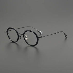 Gatenac Pure Titanium Glasses Frame Men Round Quality Ultra Light Eyeglasses Frame Women Fashion Luxury Brand Designer Eyewear