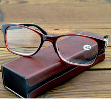 Carica l&#39;immagine nel visualizzatore di Gallery, Ladies Rectangle Brown Frame Point Diamond Decoration Handcrafted Eyeglasses Reading Glasses +0.75 +1 +1.25 +1.5 +1.75 To +4