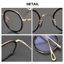 Carica l&#39;immagine nel visualizzatore di Gallery, Gatenac Ultra Light Pure Titanium Glasses Frame Men Round Quality Eyeglasses Frame Women Fashion Luxury Brand Designer Eyewear