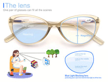 Load image into Gallery viewer, MODFANS Women Multifocal Reading Glasses Anti Blue Ray Glasses Effectively Mitigate Visual Fatigue and Dry Eyes - Apricot