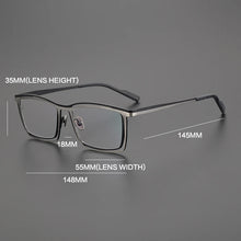 Load image into Gallery viewer, Vintage Pure Titanium Glasses Frame Men Square 2023 New Myopia Prescription Eyeglasses Frame Women Retro Luxury Brand Eyewear