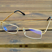 Load image into Gallery viewer, Executive Office Style Golden 12-layer Coating Reading Glasses for Men with PU Case +0.75 +1 +1.25 +1.5 +1.75 +2 +2.5 to +4