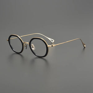 Gatenac Pure Titanium Glasses Frame Men Round Quality Ultra Light Eyeglasses Frame Women Fashion Luxury Brand Designer Eyewear