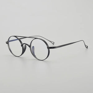 Vintage Pure Titanium Eyeglasses Frame Men Retro Round Pilot Glasses Frame Women Japan Luxury Brand Designer Small Face Eyewear