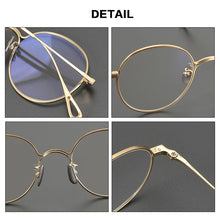 Load image into Gallery viewer, Gatenac Handmade Pure Titanium Glasses Frame Men Vintage Round Eyeglasses Frame Women Ultra Light Luxury Brand Designer Eyewear
