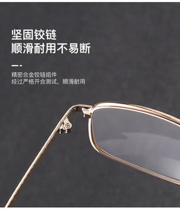 Men Reading Glasses Classic HD Anti Fatigue Presbyopic Eyeglasses Male Business Metal Full Frame Farsighted Eyewear +100 To +400