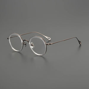 Gatenac Ultra Light Pure Titanium Glasses Frame Men Round Quality Eyeglasses Frame Women Fashion Luxury Brand Designer Eyewear