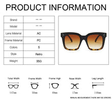 Load image into Gallery viewer, Square Retro Sunglasses Women Men Designer Vintage Sun Glasses Female Male Mirror Punk Outdoors Shades Oculos De Sol
