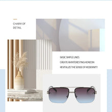 Carica l&#39;immagine nel visualizzatore di Gallery, Double Layered Glasses Frame Half Frame Gradient Sunglasses Men Driving with Sunscreen Metal Sunglasses