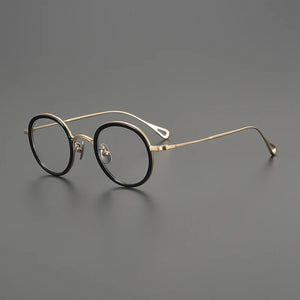 Gatenac Ultra Light Pure Titanium Glasses Frame Men Round Quality Eyeglasses Frame Women Fashion Luxury Brand Designer Eyewear