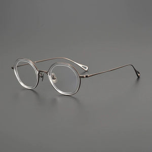 Gatenac Pure Titanium Glasses Frame Men Round Quality Ultra Light Eyeglasses Frame Women Fashion Luxury Brand Designer Eyewear