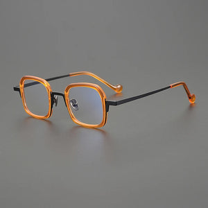 Ultra Light Pure Titanium Glasses Frame Men Retro Handmade Eyeglasses Frame Women Square Fashion Luxury Brand Designer Eyewear