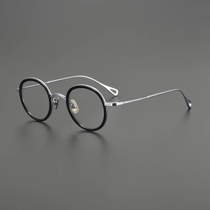 Gatenac Ultra Light Pure Titanium Glasses Frame Men Round Quality Eyeglasses Frame Women Fashion Luxury Brand Designer Eyewear