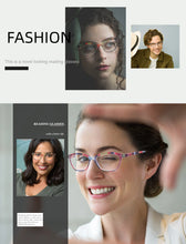 Carica l'immagine nel visualizzatore di Gallery, Cat Eye Colorful Reading Glasses for Women,Classic Oval Frame Flexble Spring Hinge,Comfortable Readers Eyeglasses with Diopters