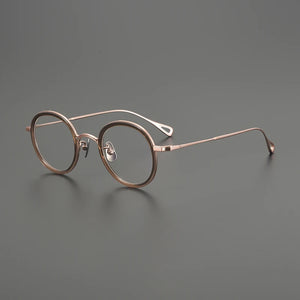 Gatenac Ultra Light Pure Titanium Glasses Frame Men Round Quality Eyeglasses Frame Women Fashion Luxury Brand Designer Eyewear