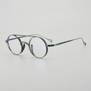 Vintage Pure Titanium Eyeglasses Frame Men Retro Round Pilot Glasses Frame Women Japan Luxury Brand Designer Small Face Eyewear