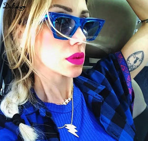 2024 New Personality Cat Eye Sun Europe and The United States Dazzling Sunglasses Trend Every Pair of  Glasses Women