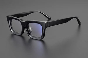 Matte Red Black Square Acetate Eyeglasses Frames High Quality Designer Japanese Style Men and Women  Glasses