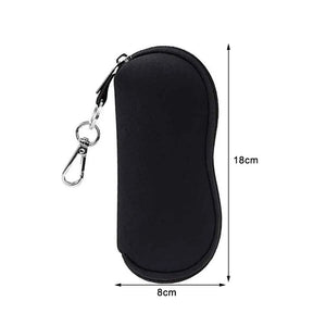 Diving Material Glasses Bag with Hook Men Women Waterproof Solid Reading Optical Sunglasses Pouch Zipper Eyewear Accessories