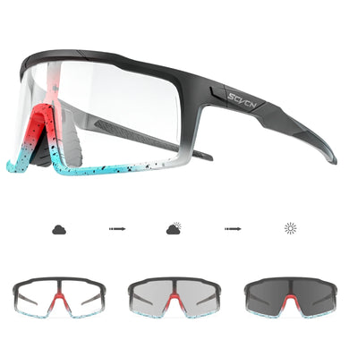 SCVCN Photochromic Cycling Glasses Men Sunglasses UV400 Bicycle Eyewear MTB Outdoor Bike Goggles Woman Riding Driving Bicycle