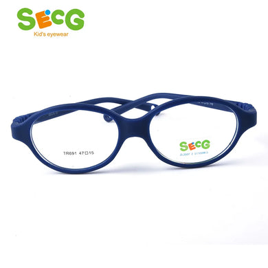 SECG Optical Myopia Oval Round Children Glasses Frame Plastic Glasses for Sight Children Correction Soft Kids Eyewear Frame
