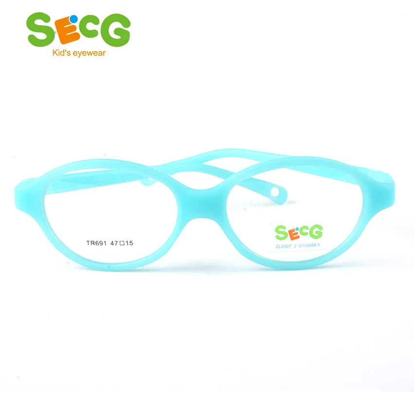 SECG Optical Myopia Oval Round Children Glasses Frame Plastic Glasses for Sight Children Correction Soft Kids Eyewear Frame