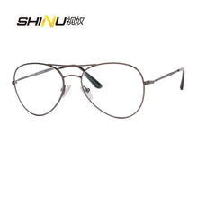 Load image into Gallery viewer, SHINU Blue Light Blocking Progressive Multifocal Lens Reading Glasses Bifocal See Near Far Ultralight Diopter Glasses customized