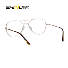 Load image into Gallery viewer, SHINU Blue Light Blocking Progressive Multifocal Lens Reading Glasses Bifocal See Near Far Ultralight Diopter Glasses customized