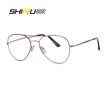Load image into Gallery viewer, SHINU Blue Light Blocking Progressive Multifocal Lens Reading Glasses Bifocal See Near Far Ultralight Diopter Glasses customized