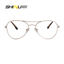 Load image into Gallery viewer, SHINU Blue Light Blocking Progressive Multifocal Lens Reading Glasses Bifocal See Near Far Ultralight Diopter Glasses customized