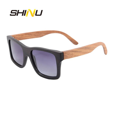 SHINU Brand sun glassed for men 2024 extro vintage wood square Wooden  Polarized Sunglasses for men wooden polarized eyeglasses