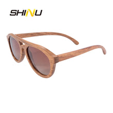 Load image into Gallery viewer, SHINU Brand wooden sun glassed for men  polarized sunglasses 2024 y2k glasses polarized fishing sunglasses handmade nture wood