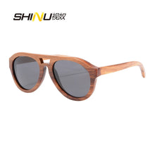 Load image into Gallery viewer, SHINU Brand wooden sun glassed for men  polarized sunglasses 2024 y2k glasses polarized fishing sunglasses handmade nture wood