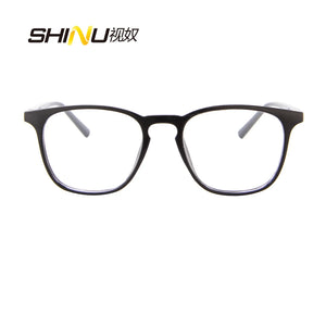 SHINU Men’s glasses progressive multifocal reading glasses prescription eyeglasses anti radiation see distance close customized