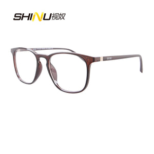 SHINU Men’s glasses progressive multifocal reading glasses prescription eyeglasses anti radiation see distance close customized