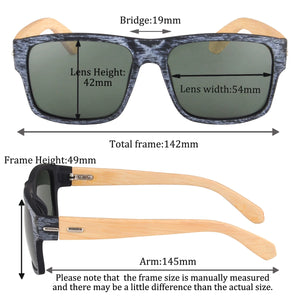SHINU Myopia Polarized Glasses Square Bamboo Wooden 5 Colors Prescription Men Glasses Frames Sun Glasses Eyewear Eyeglasses