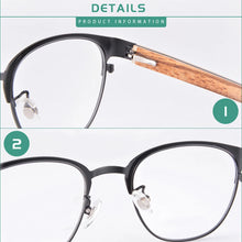 Load image into Gallery viewer, SHINU Wood male glasses prescription eyewear frames men blue light coating resin lenses customize as prescription  p8008