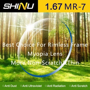 SHINU brand 1.56-1.74 Prescription Glasses Lenses Ultra Thin Aspheric HC TCM UV Resin Eyeglasses Lenses For Myopia Hyperopia