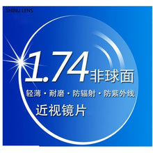 Carica l&#39;immagine nel visualizzatore di Gallery, SHINU brand 1.56-1.74 Prescription Glasses Lenses Ultra Thin Aspheric HC TCM UV Resin Eyeglasses Lenses For Myopia Hyperopia