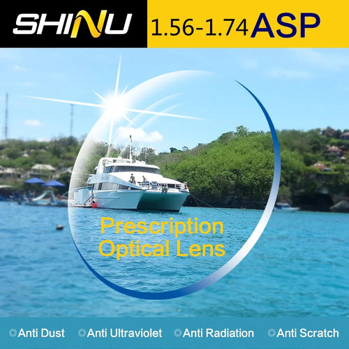 SHINU brand 1.56-1.74 Prescription Glasses Lenses Ultra Thin Aspheric HC TCM UV Resin Eyeglasses Lenses For Myopia Hyperopia