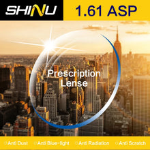 Carica l&#39;immagine nel visualizzatore di Gallery, SHINU brand 1.56-1.74 Prescription Glasses Lenses Ultra Thin Aspheric HC TCM UV Resin Eyeglasses Lenses For Myopia Hyperopia