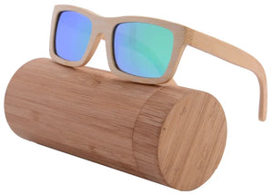 SHINU brand Bamboo Wood Sunglasses Handmade Square Wooden Frame Polarized sun glassed for man Eyeglasses Gafas De Sol