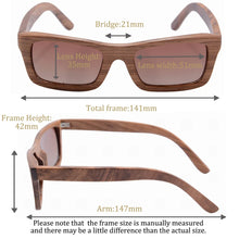 Load image into Gallery viewer, SHINU brand Bamboo Wood Sunglasses Handmade Square Wooden Frame Polarized sun glassed for man Eyeglasses Gafas De Sol