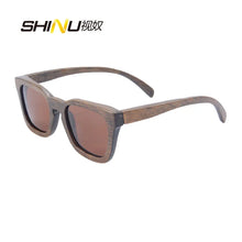 Carica l&#39;immagine nel visualizzatore di Gallery, SHINU  brand Sun glassed for men wood Polarized Sunglasses women  bamboo glasses polarized uv400 lenses y2k fishing glasses 2024