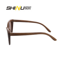 Carica l&#39;immagine nel visualizzatore di Gallery, SHINU brand Women Sunglasses Bamboo Sun Glasses Polarized sunglasses women UV400 Protection sunglasses cat eye lenses eyeglasses