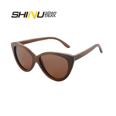 SHINU brand Women Sunglasses Bamboo Sun Glasses Polarized sunglasses women UV400 Protection sunglasses cat eye lenses eyeglasses
