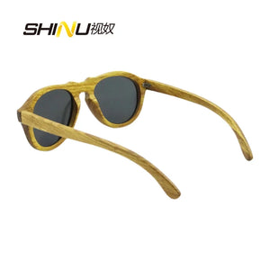 SHINU brand Wood Polarized sunglasses Men  Women Handmade zebra wood sun glassed for men pear wood retro sunglasses brown lens